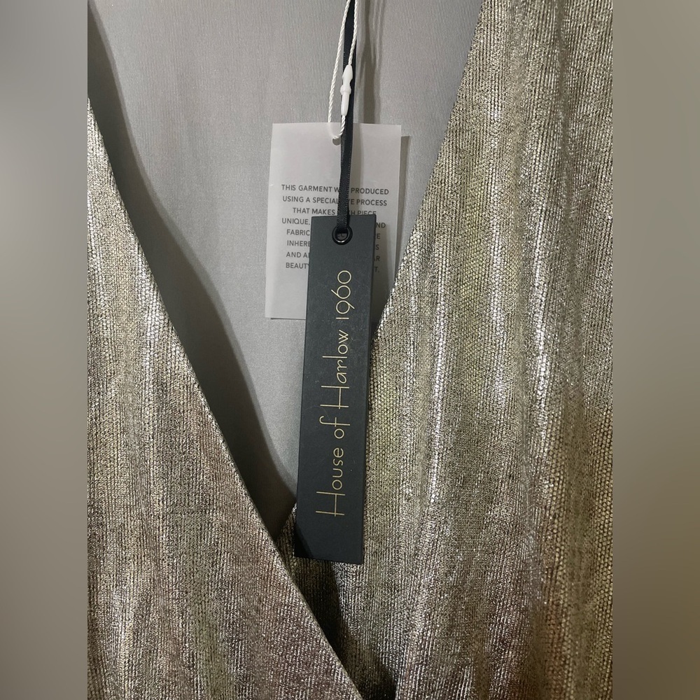 House of Harlow 1960 x Revolve Aniela Mini Dress in Pewter Lined Size Medium - Picture 3 of 11